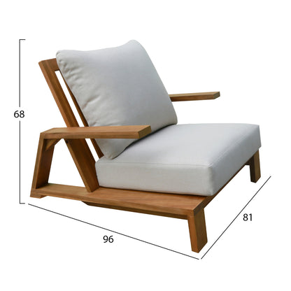 OUTDOOR LOUNGE SET 4PCS MIREX HM6521 ACACIA WOOD--POLYESTER CUSHIONS COVERS IN ECRU