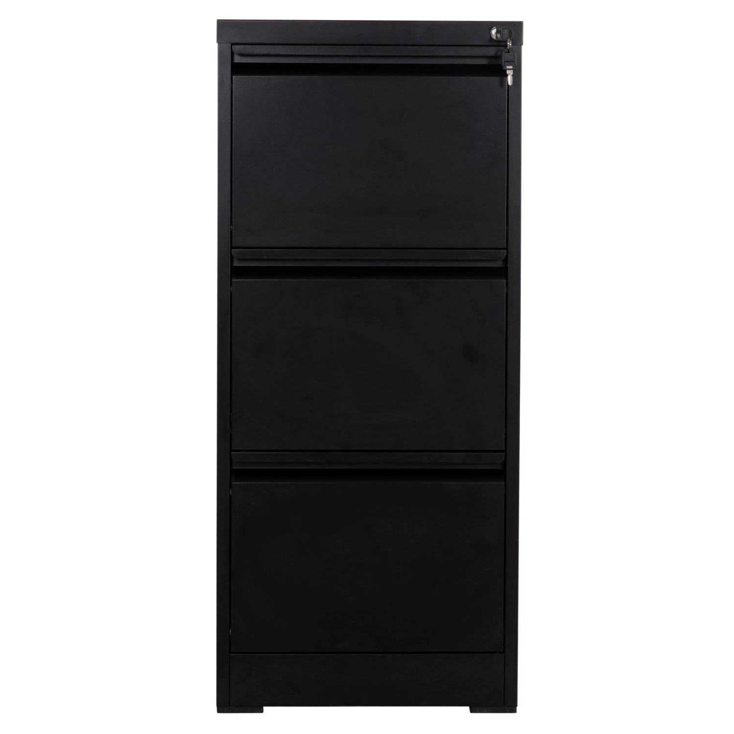 SET 2PCS OFFICE FILING CABINETS SIDER HM10995.01 BLACK METAL
