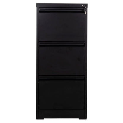 SET 2PCS OFFICE FILING CABINETS SIDER HM10995.01 BLACK METAL