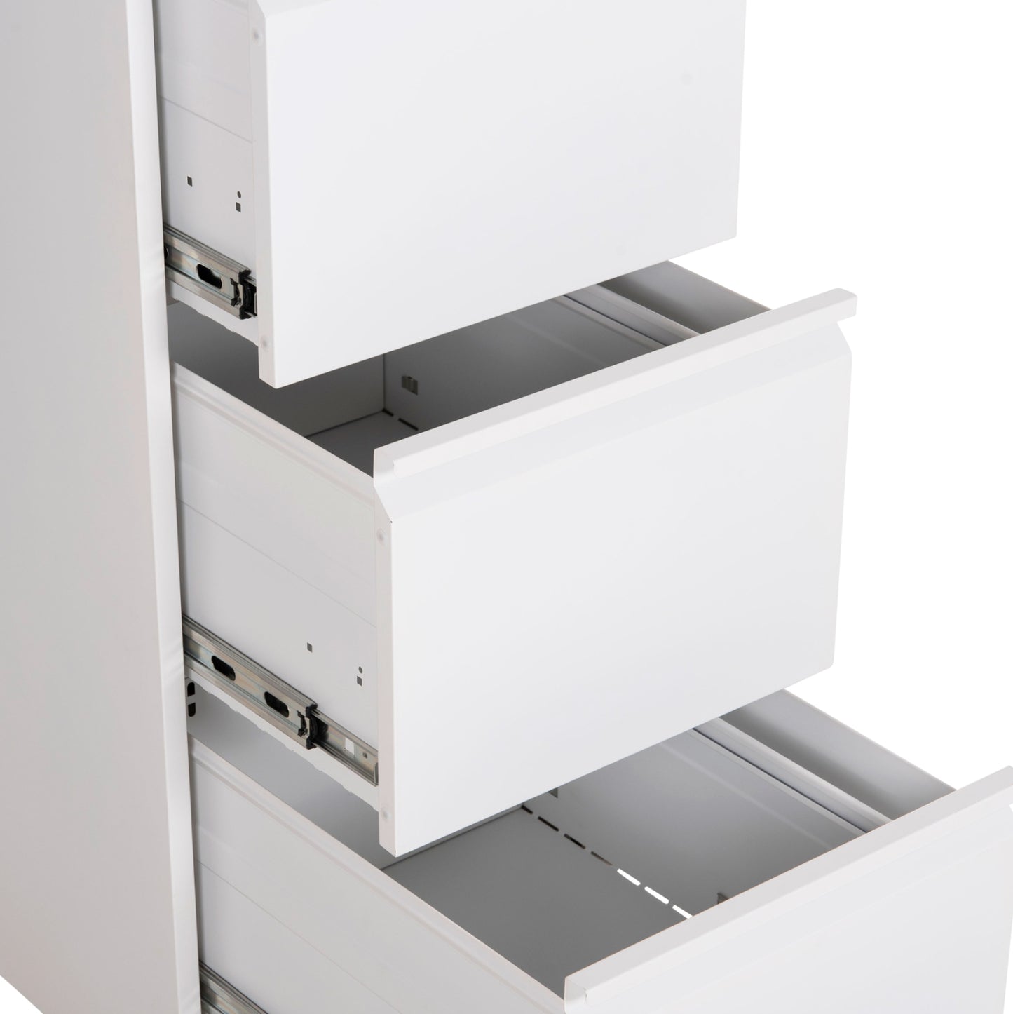 SET 2PCS OFFICE FILING CABINETS SIDER HM10995.02 WHITE METAL