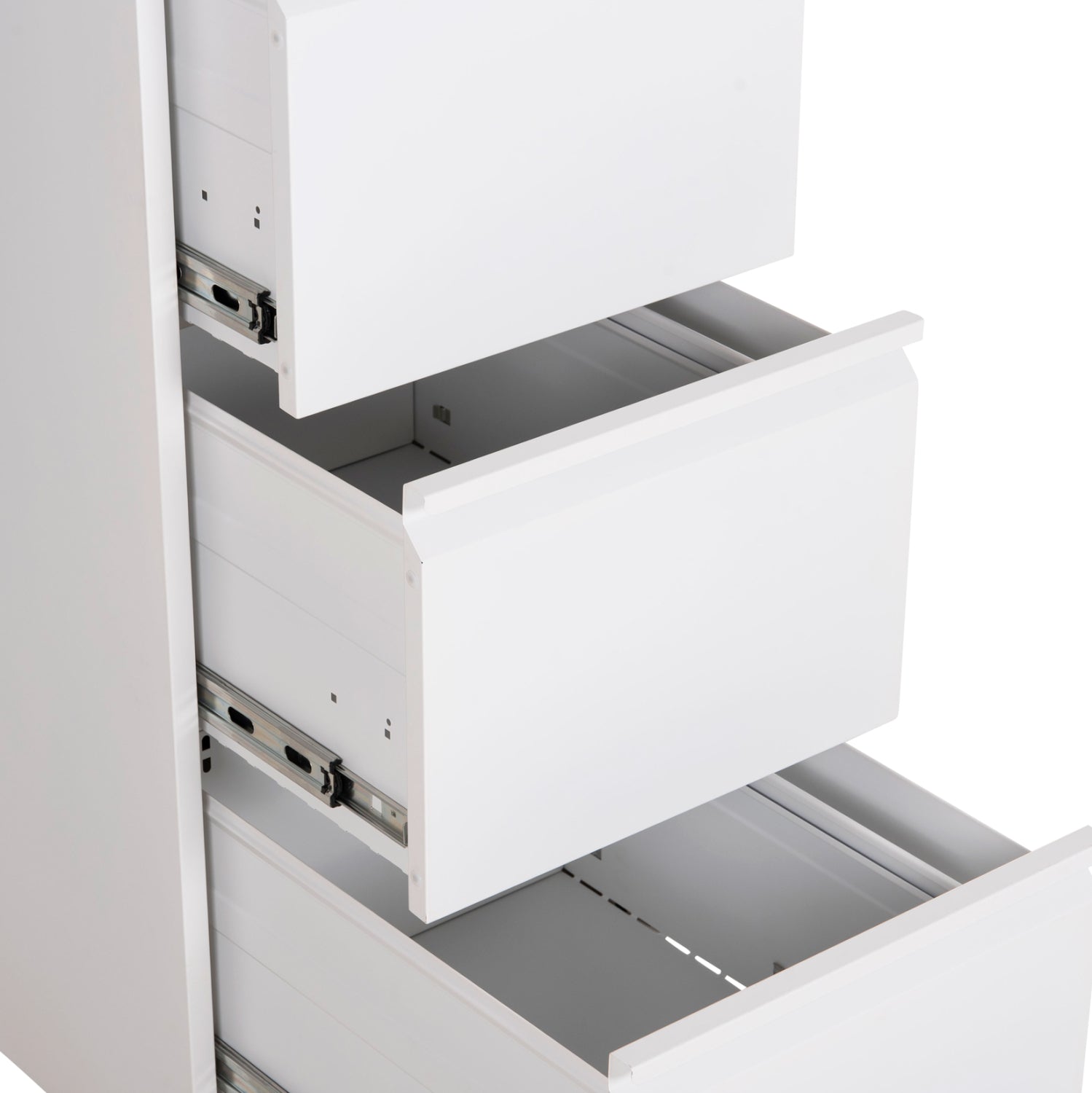 SET 2PCS OFFICE FILING CABINETS SIDER HM10995.02 WHITE METAL