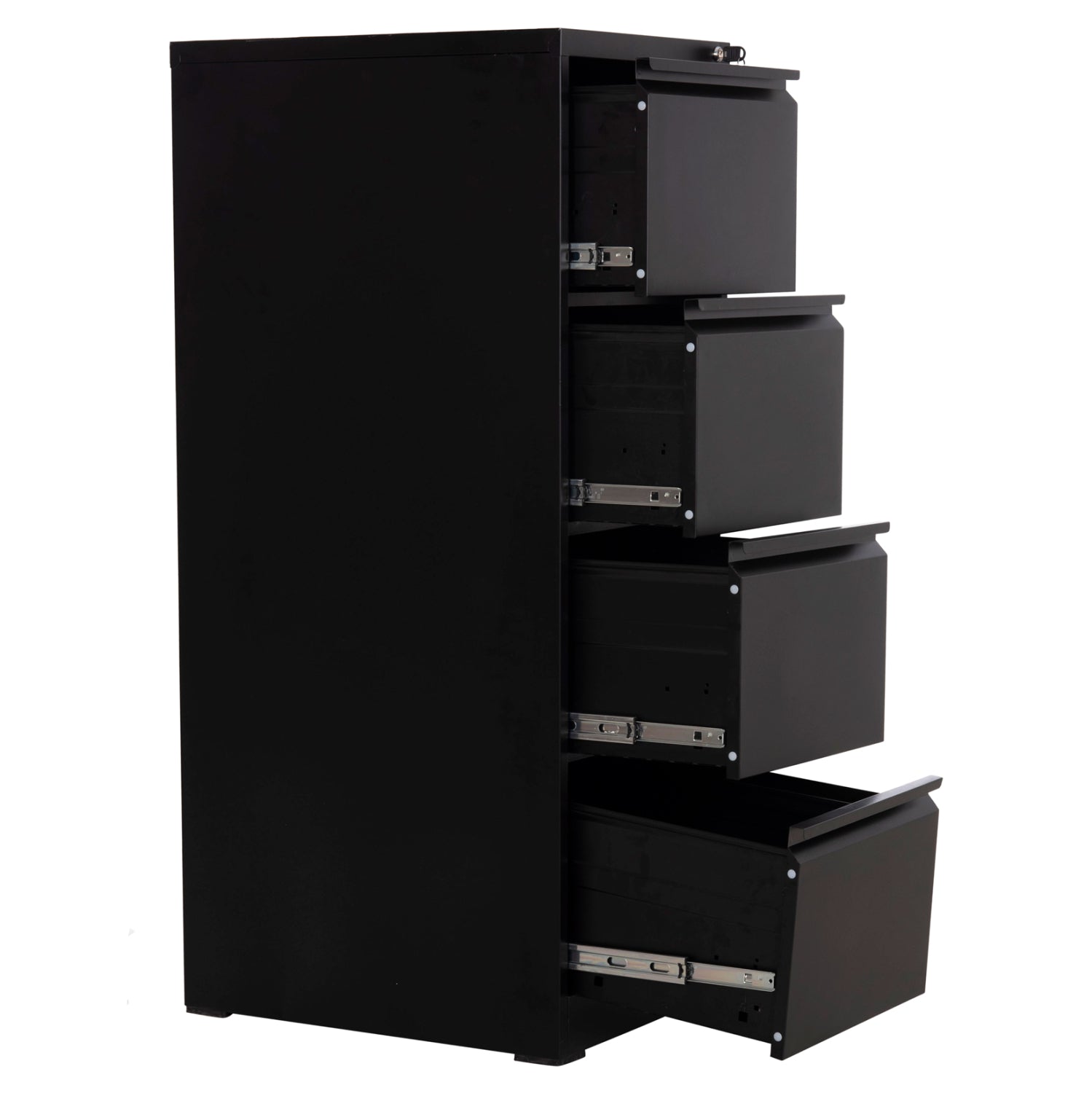 SET 2PCS OFFICE FILING CABINETS SIDER HM10995.01 BLACK METAL