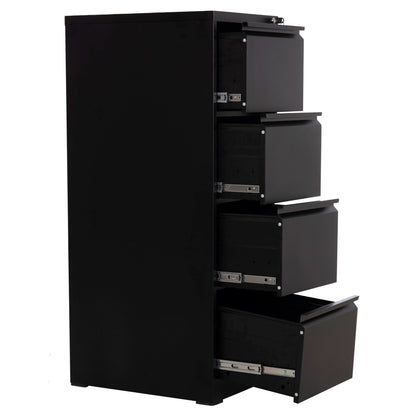 SET 2PCS OFFICE FILING CABINETS SIDER HM10995.01 BLACK METAL