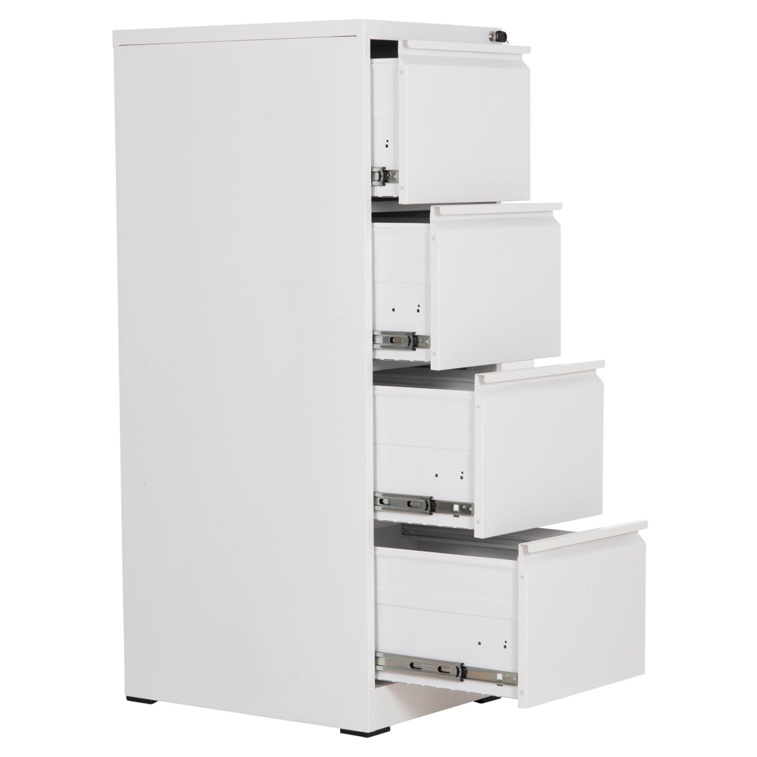 SET 2PCS OFFICE FILING CABINETS SIDER HM10995.02 WHITE METAL