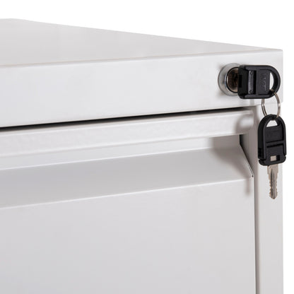 SET 2PCS OFFICE FILING CABINETS SIDER HM10995.02 WHITE METAL