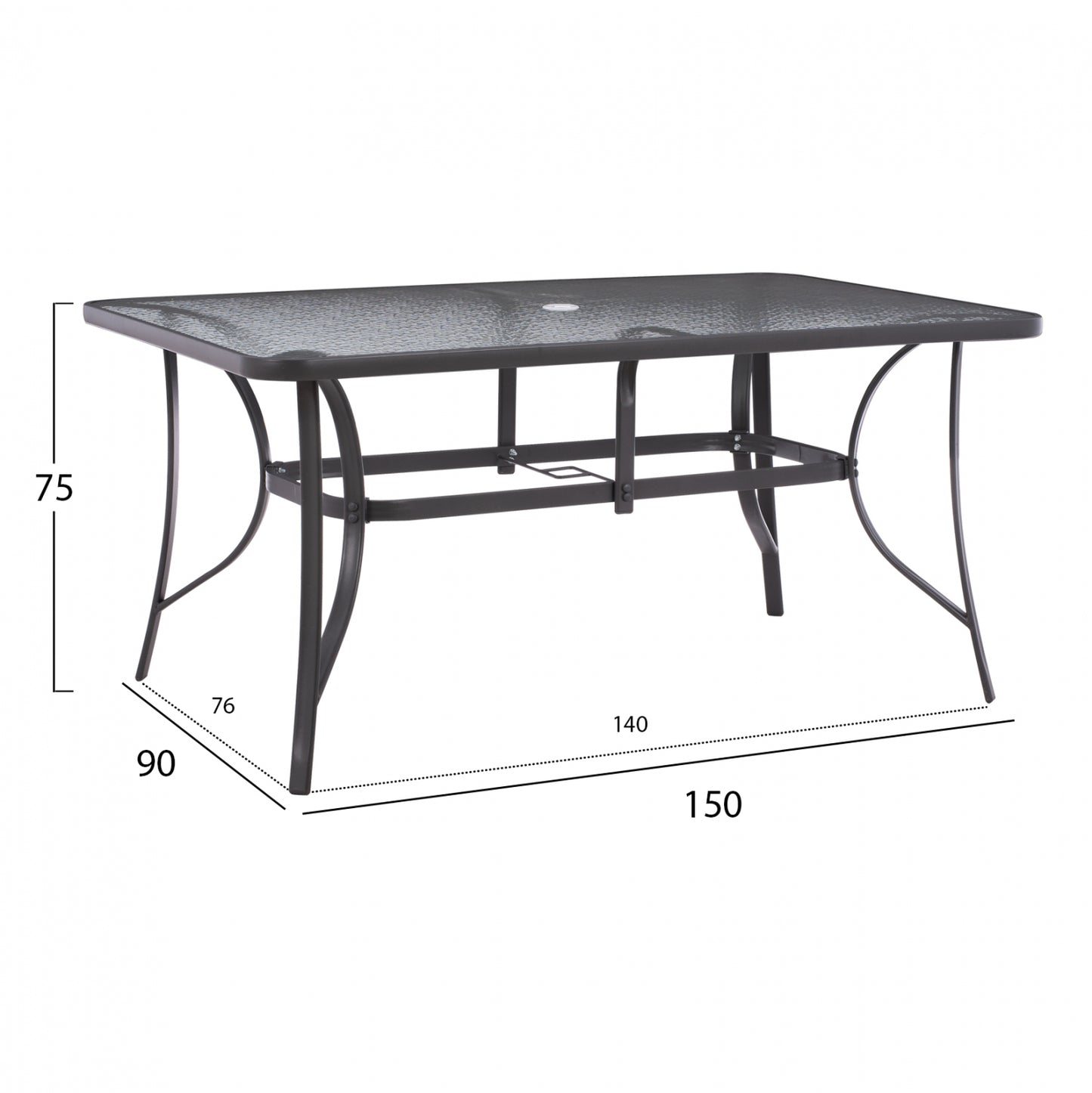 DINING SET 7PCS TABLE 150X90 WITH ARMCHAIRS GRAY HM11475