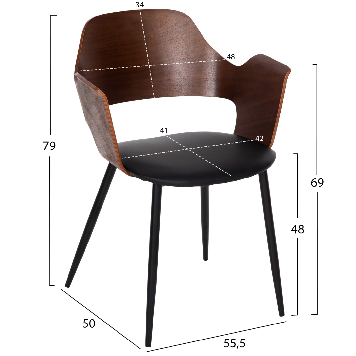 DINING SET 5PCS HM11962 TABLE DENTY & 4 CHAIRS VELP