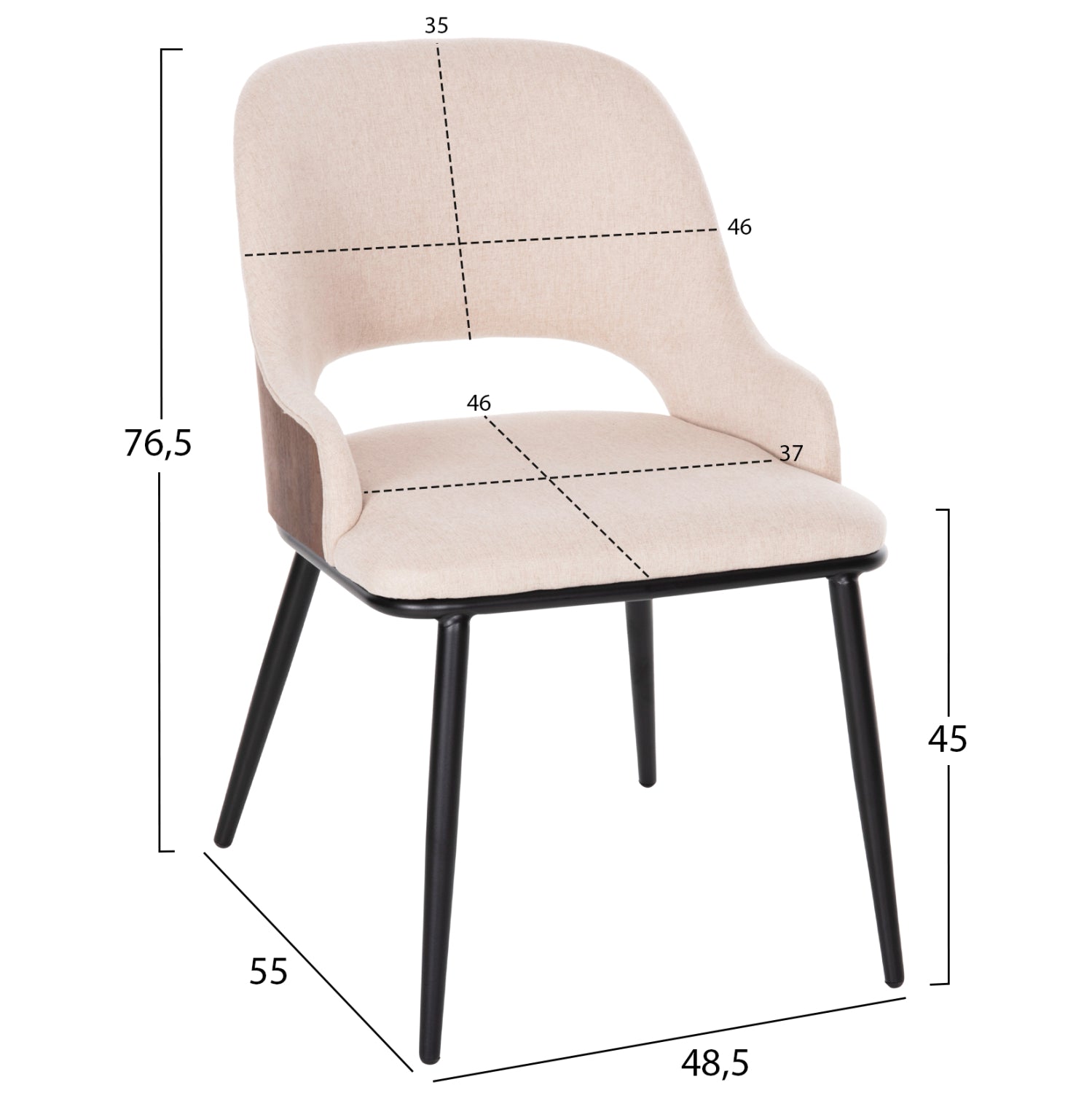 DINING SET 5PCS HM11963 TABLE DENTY & 4 CHAIRS DELF