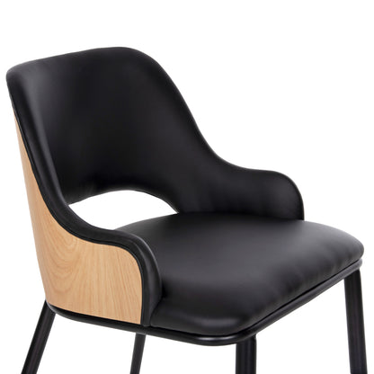DINING SET 5PCS HM11971 TABLE DENTY & 4 CHAIRS DELF(OAK-BLACK)