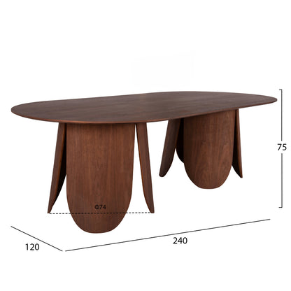 DINING SET 7PCS HM11966 TABLE OVAL DENTY & 6 CHAIRS VELP