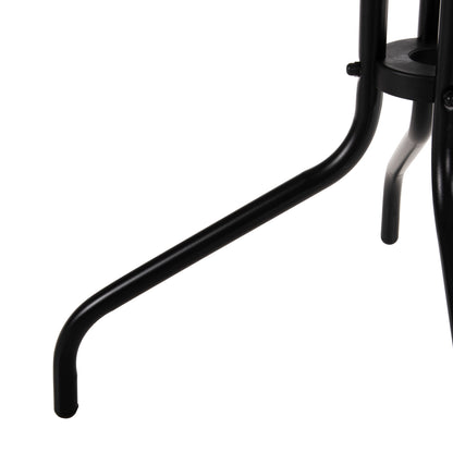 OUTDOOR DINING SET 3PCS LAURA HM10468.03 METAL & ALUM. CHAIRS & TABLE--BLACK