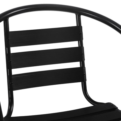 OUTDOOR DINING SET 3PCS LAURA HM10468.03 METAL & ALUM. CHAIRS & TABLE--BLACK