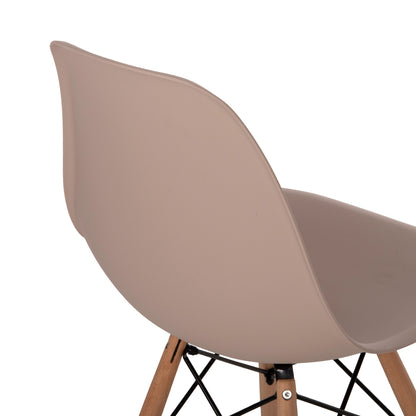 DINING SET 3PCS TWIST HM21370 ROUND TABLE Φ60 & 2 DINING CHAIRS IN CAPPUCCINO COLOR