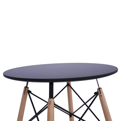DINING SET 3PCS TWIST HM21371 ROUND TABLE Φ60 & 2 DINING CHAIRS IN BLACK COLOR
