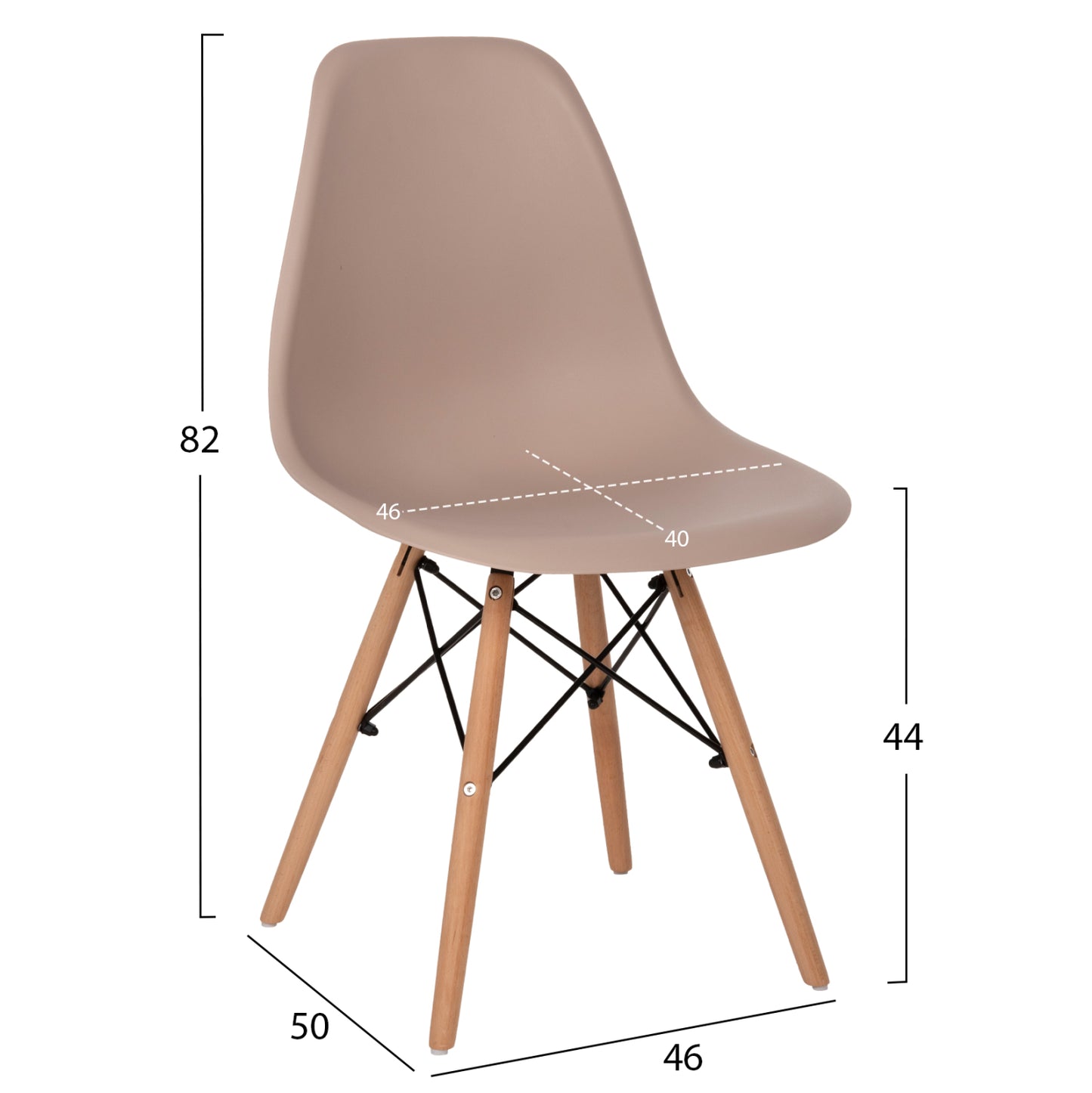 DINING SET 3PCS TWIST HM21374 ROUND TABLE Φ80 & 2 DINING CHAIRS IN CAPPUCCINO COLOR