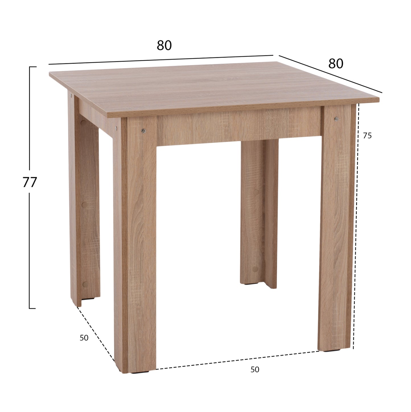 DINING SET 3PCS KELVIN HM21376 SQUARE TABLE IN SONAMA OAK--2 DINING CHAIRS IN BLACK