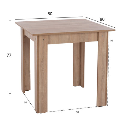 DINING SET 3PCS KELVIN HM21376 SQUARE TABLE IN SONAMA OAK--2 DINING CHAIRS IN BLACK