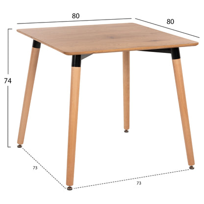 DINING SET 3PCS TWIST HM21379 SQUARE TABLE--2 DINING CHAIRS IN CAPPUCCINO