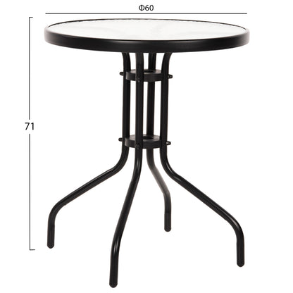 OUTDOOR DINING SET 3PCS LEON HM5181.03 METAL CHAIRS & TABLE Φ60cm BLACK