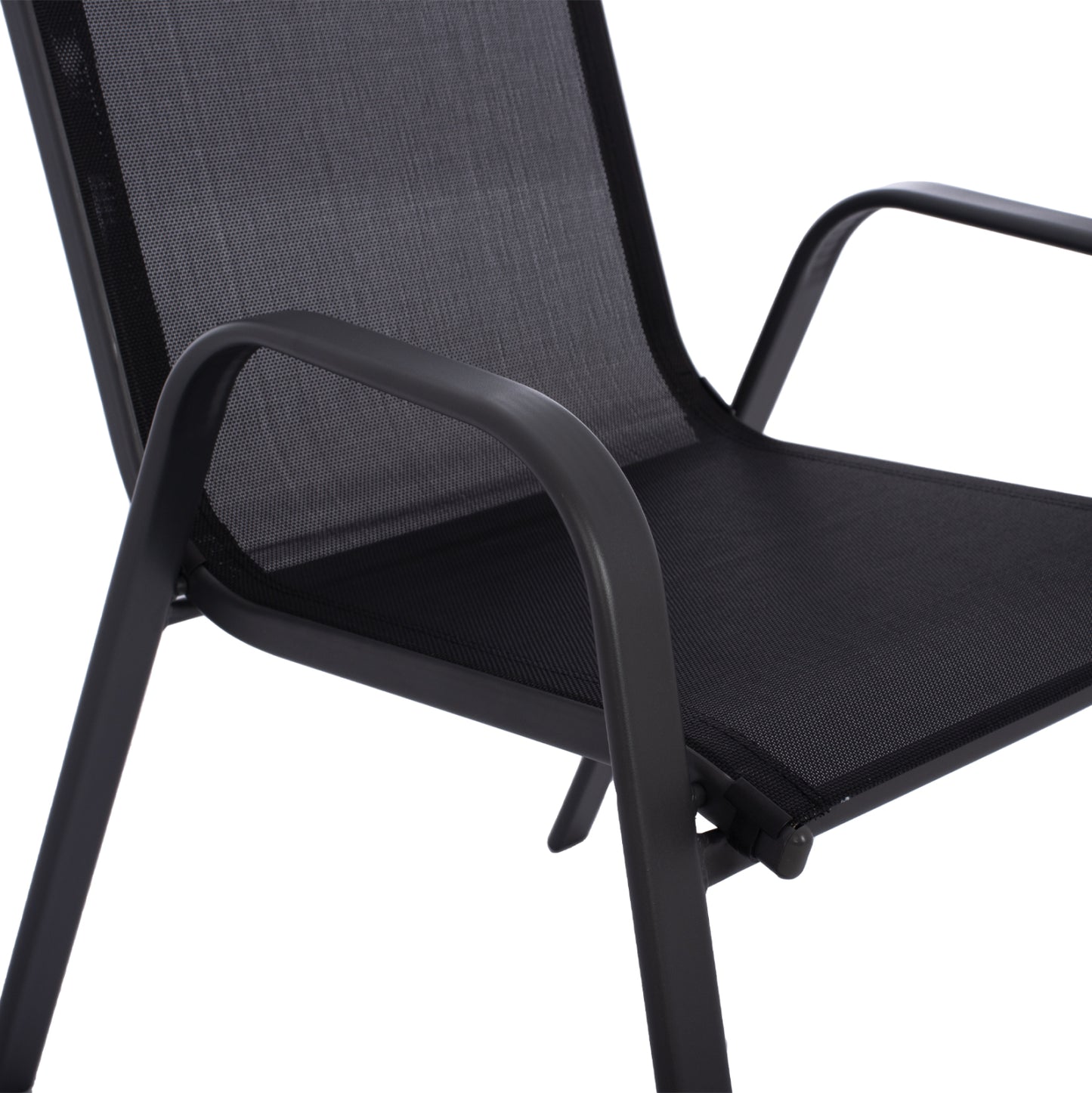 OUTDOOR DINING SET 3PCS LEON HM5181.03 METAL CHAIRS & TABLE Φ60cm BLACK