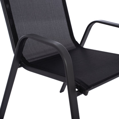 OUTDOOR DINING SET 3PCS LEON HM5181.03 METAL CHAIRS & TABLE Φ60cm BLACK