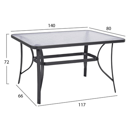 OUTDOOR DINING SET 5PCS BRUNO HM10874.02 METAL & WICKER IN GREY