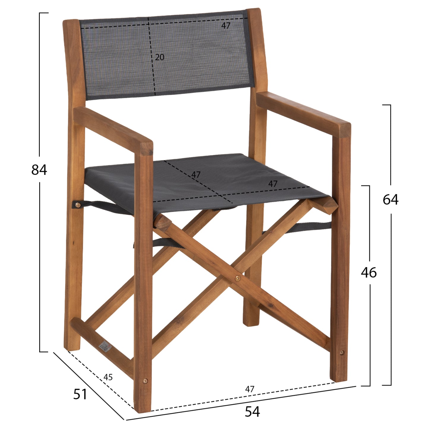 OUTDOOR DINING SET 5PCS SOUL HM10985.01 ACACIA WOOD--GREY TEXTILENE