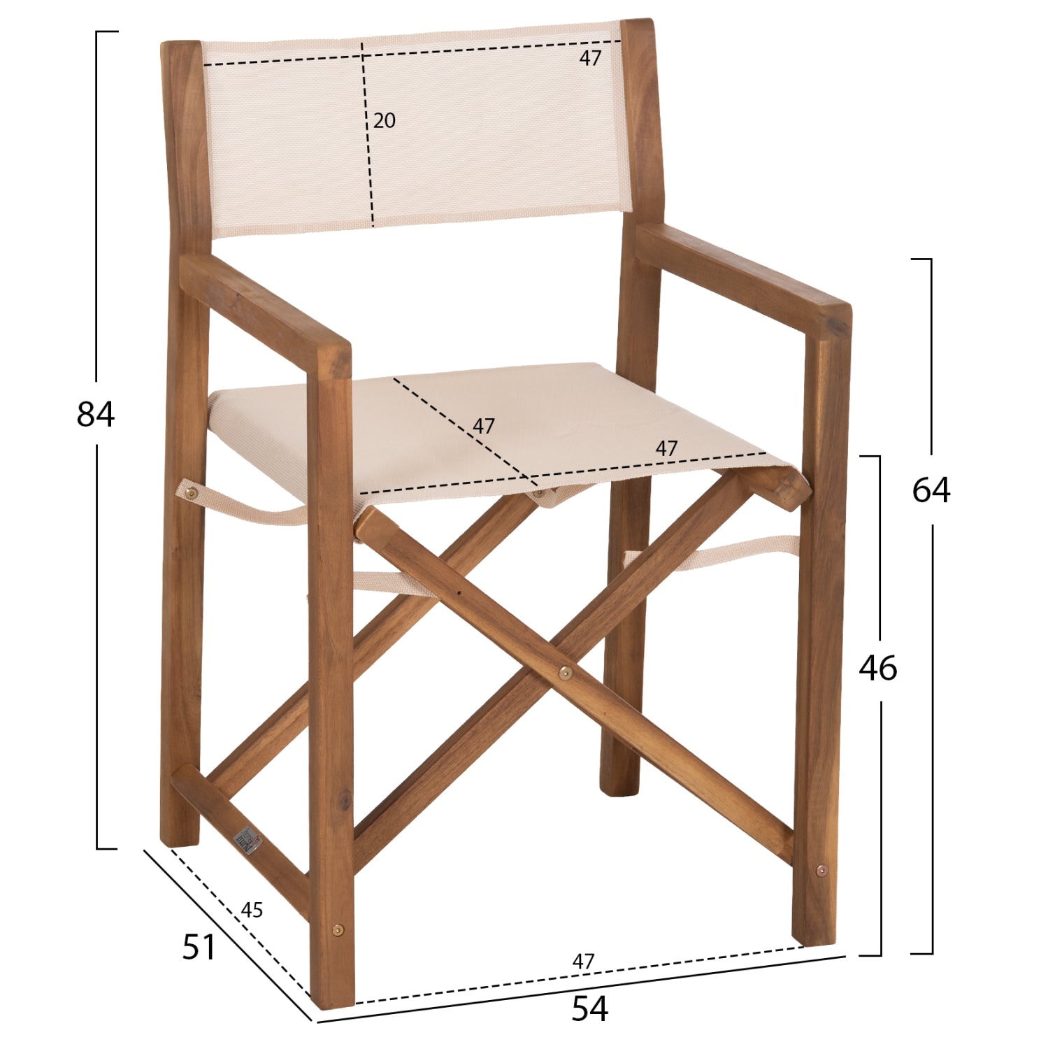 OUTDOOR DINING SET 5PCS SOUL HM10987.04 ACACIA WOOD--BEIGE TEXTILENE