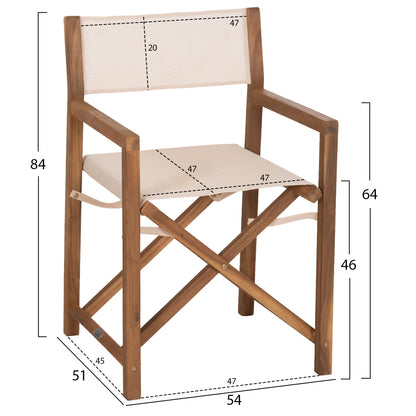 OUTDOOR DINING SET 5PCS SOUL HM10987.04 ACACIA WOOD--BEIGE TEXTILENE