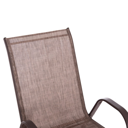OUTDOOR 5-PCS DINING SET LEOFER HM21009 DINING TABLE & 4 ARMCHAIRS--BROWN