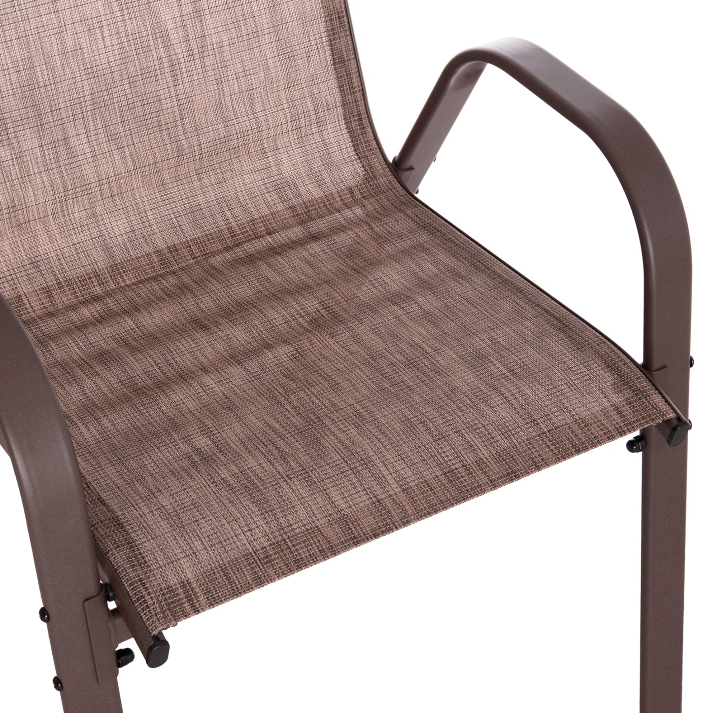 OUTDOOR 5-PCS DINING SET LEOFER HM21009 DINING TABLE & 4 ARMCHAIRS--BROWN