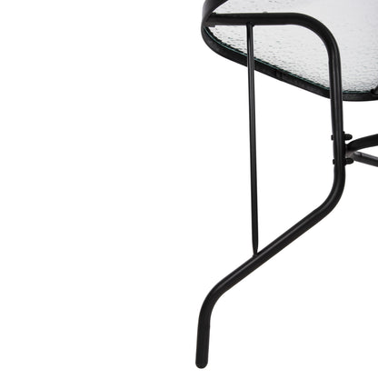 OUTDOOR DINING SET 5PCS ADAM HM10727.03 METAL CHAIRS & TABLE 120x70cm BLACK