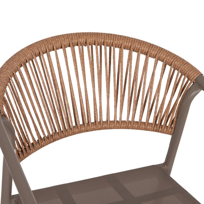 OUTDOOR DINING SET 5PCS BRUNO HM10860.04 METAL CHAIRS & TABLE 140x80cm CHAMPAGNE COLOR