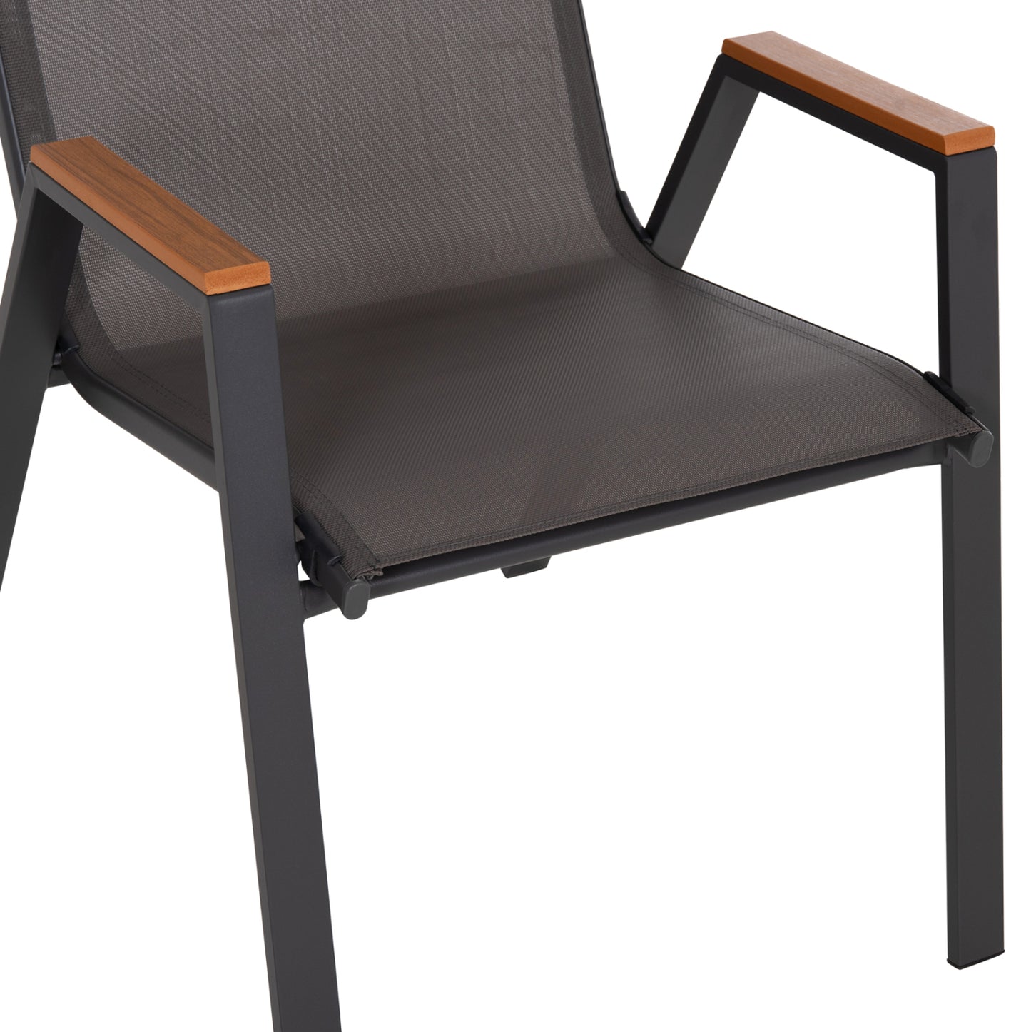 OUTDOOR DINING SET 5PCS BRUNO HM10729.01 METAL CHAIRS & TABLE 140x80cm GREY