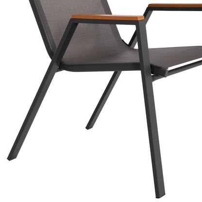 OUTDOOR DINING SET 5PCS BRUNO HM10729.01 METAL CHAIRS & TABLE 140x80cm GREY