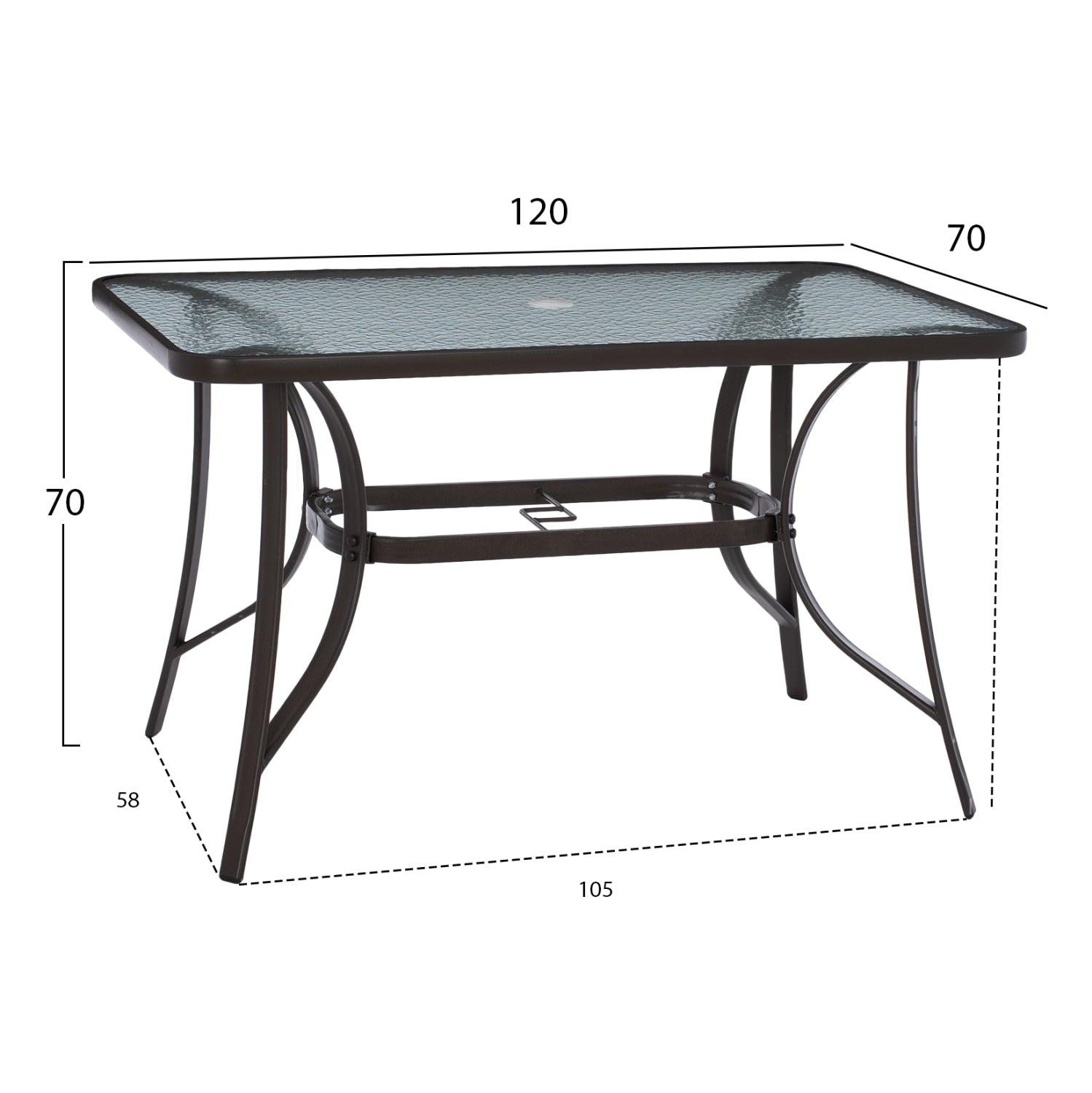OUTDOOR DINING SET 5PCS BRAVO HM10731---4 CHAIRS & TABLE 120x70cm BROWN
