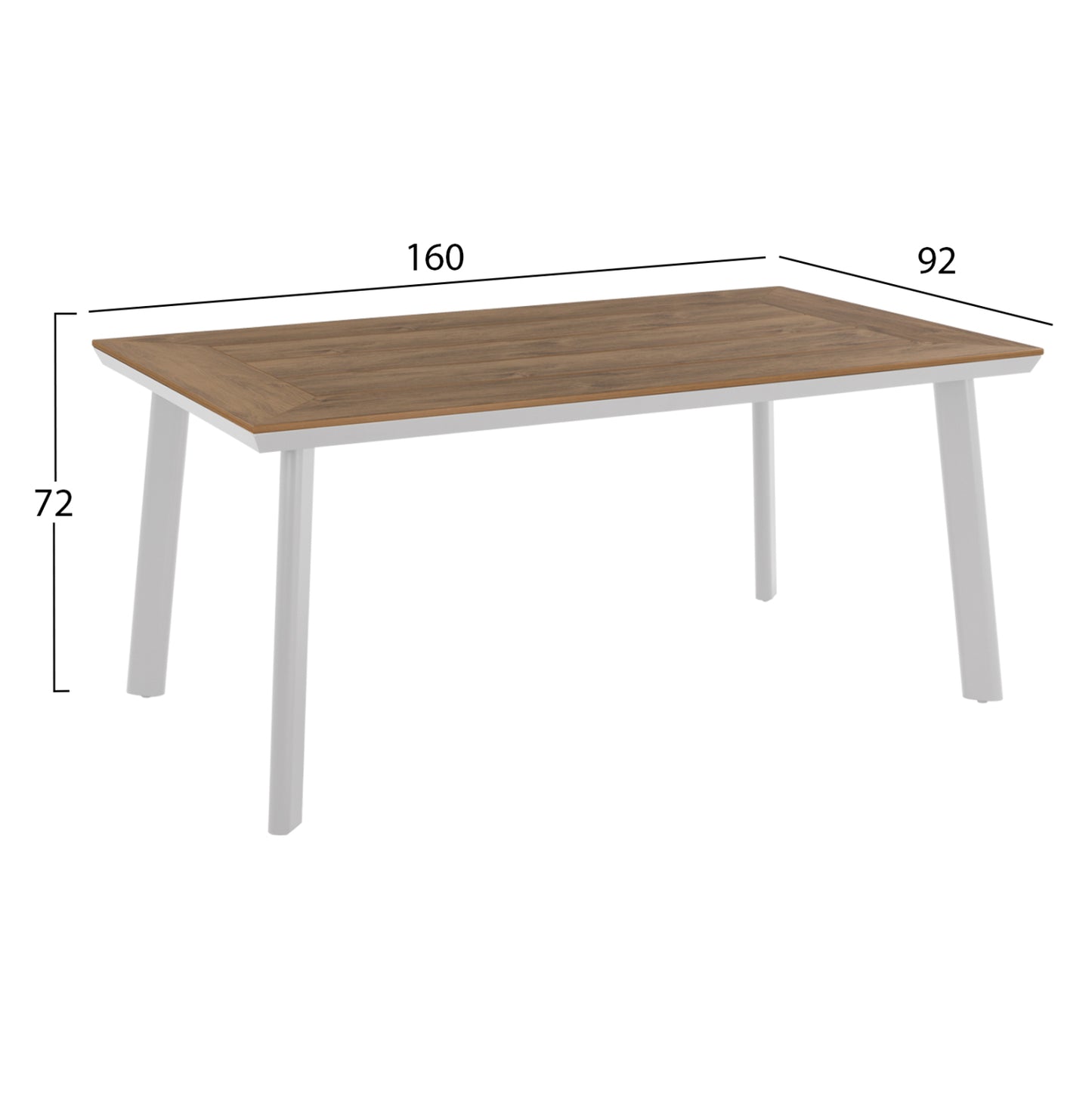 OUTDOOR DINING SET 5PCS TABER HM10824.01 ALUMINUM IN WHITE--POLYWOOD--P.E.ROPE IN BEIGE