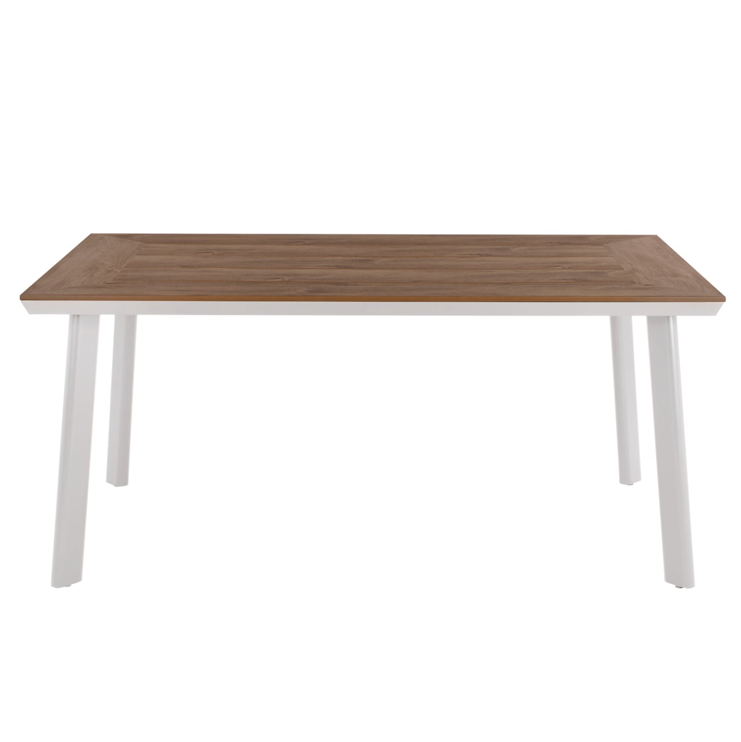 OUTDOOR DINING SET 5PCS TABER HM10824.01 ALUMINUM IN WHITE--POLYWOOD--P.E.ROPE IN BEIGE
