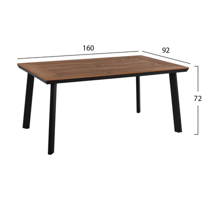 OUTDOOR DINING SET 5PCS TABER HM10824.02 ALUMINUM IN DARK GREY--POLYWOOD--P.E.ROPE IN BEIGE