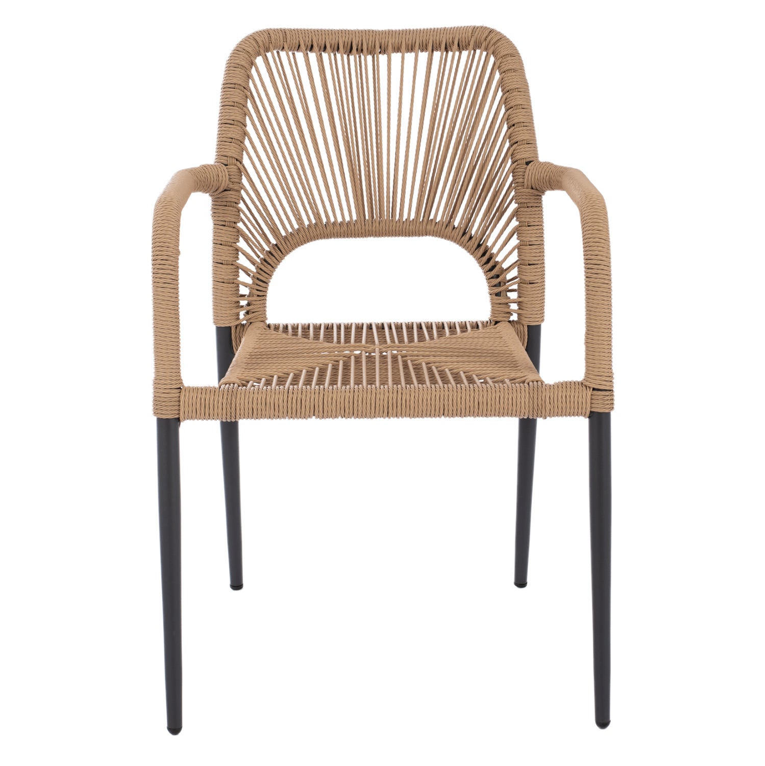 OUTDOOR DINING SET 5PCS TABER HM10824.02 ALUMINUM IN DARK GREY--POLYWOOD--P.E.ROPE IN BEIGE