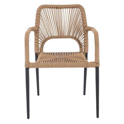 OUTDOOR DINING SET 5PCS TABER HM10824.02 ALUMINUM IN DARK GREY--POLYWOOD--P.E.ROPE IN BEIGE