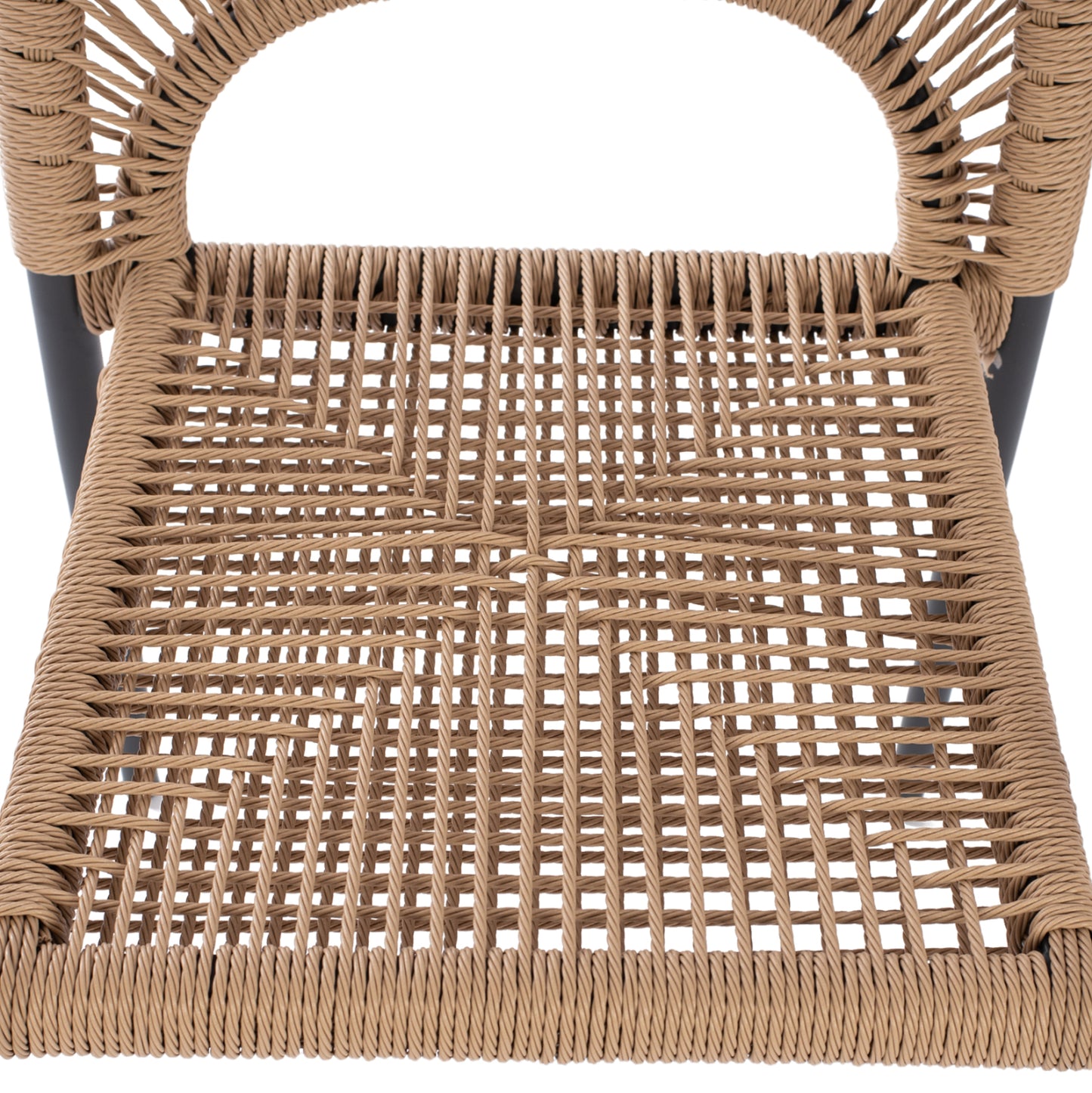 OUTDOOR DINING SET 5PCS TABER HM10824.02 ALUMINUM IN DARK GREY--POLYWOOD--P.E.ROPE IN BEIGE