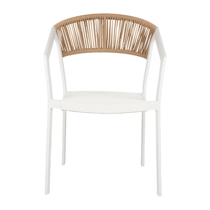 OUTDOOR DINING SET 5PCS TABER HM10838.01 ALUMINUM CHAIRS & TABLE--POLYWOOD--WHITE