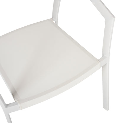 OUTDOOR DINING SET 5PCS TABER HM10838.01 ALUMINUM CHAIRS & TABLE--POLYWOOD--WHITE