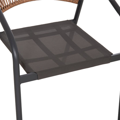 OUTDOOR DINING SET 5PCS BRUNO HM10860.01 METAL CHAIRS & TABLE 140x80cm GREY