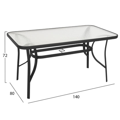OUTDOOR DINING SET 5PCS BRUNO HM10894.03 METAL & TEXTILENE-- BLACK