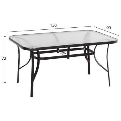 OUTDOOR DINING SET 5PCS BRUNO HM10895.03 BLACK METAL & TEXTILENE