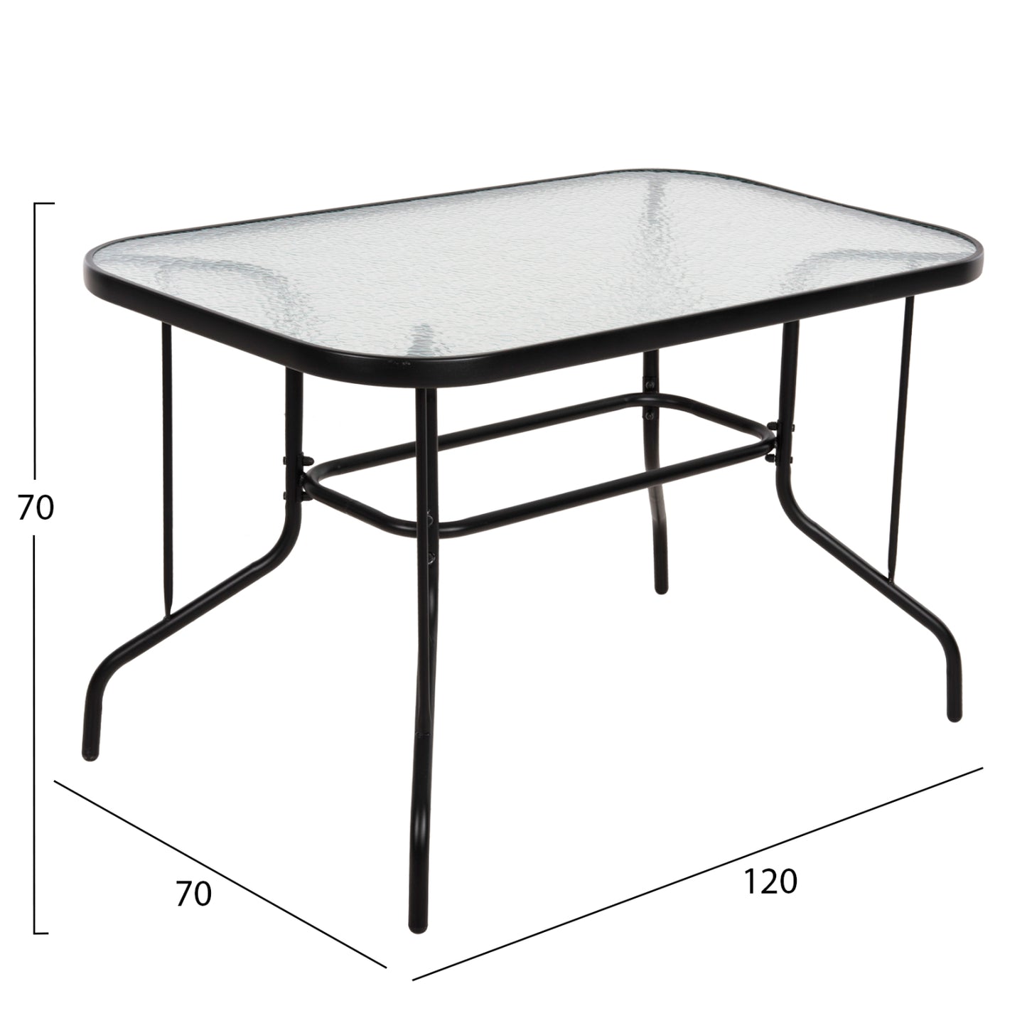 OUTDOOR DINING SET ADAM HM10896.03 TABLE 120x70cm & 4 ARMCHAIRS--BLACK