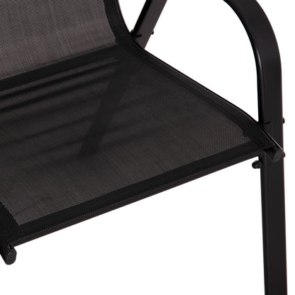 OUTDOOR DINING SET ADAM HM10896.03 TABLE 120x70cm & 4 ARMCHAIRS--BLACK
