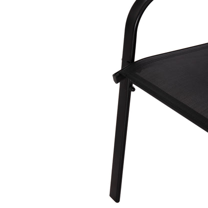 OUTDOOR DINING SET ADAM HM10896.03 TABLE 120x70cm & 4 ARMCHAIRS--BLACK